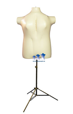 Inflatable Female Torso, Plus Size 2X with MS12 Stand, Ivory